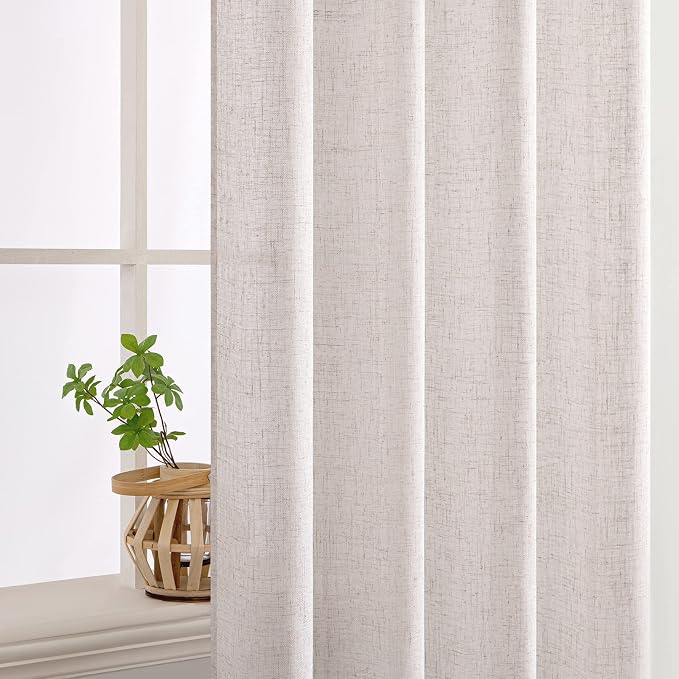 MIULEE White Short Linen Curtains 52x45 Inch Length 2 Panels - Image 5
