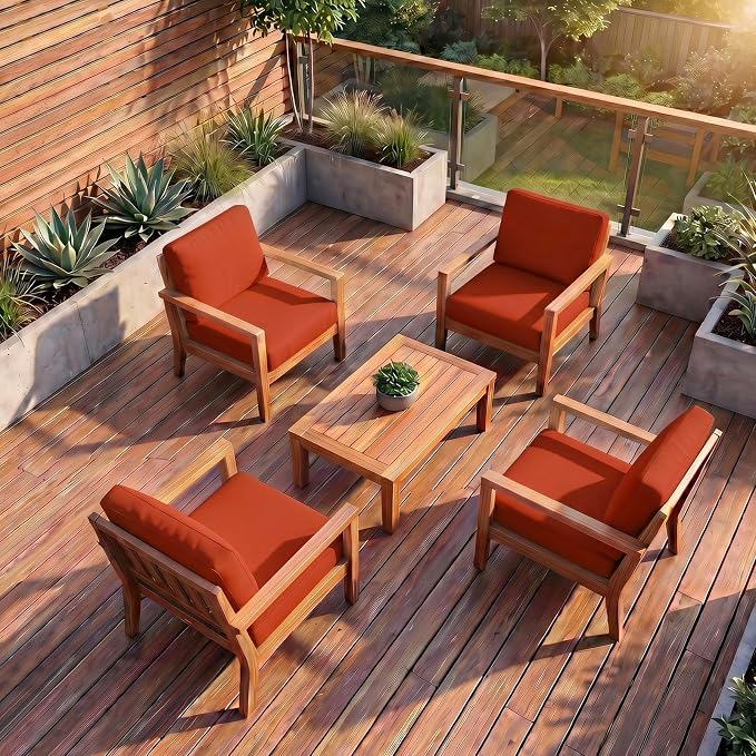 8Pcs Patio Cushion Covers Stretch Outdoor Furniture Protector Slipcovers | - Image 6