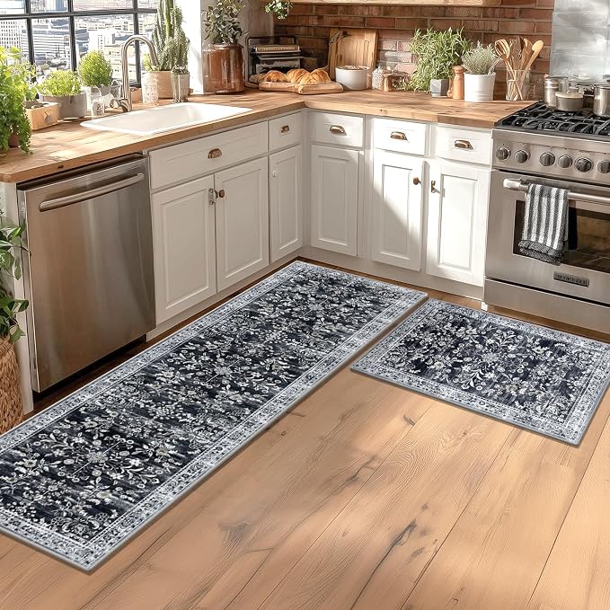 Yamaziot 2x6 Washable Hallway Runner Rug Non Slip Floral Carpet, Stain Resistant - Image 3