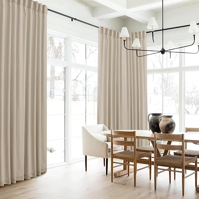 RYB HOME Farmhouse Boho Linen Sheer Curtains 90 inches Long - Image 4