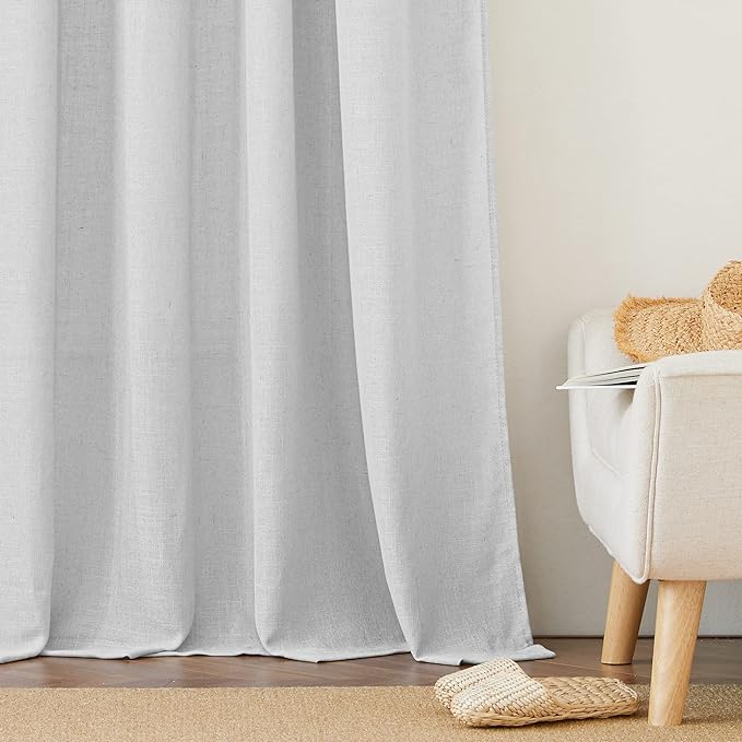 RYB HOME Sheer Curtains 102 inches, Extra Long Floor to Ceiling Curtains | Half - Image 5
