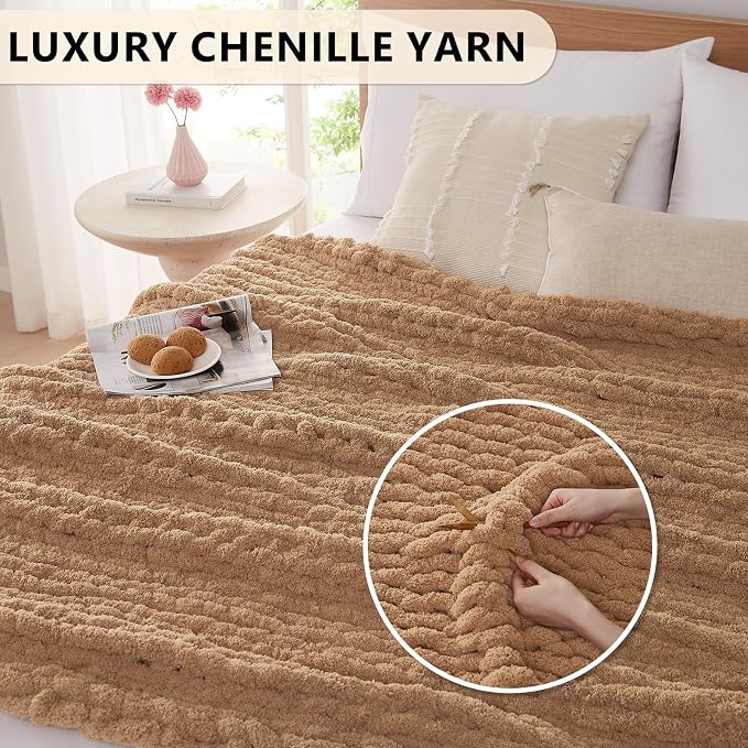 L'AGRATY Chunky Knit Throw Blanket - Image 3