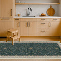 Dark Green 2x8 Non Slip Kitchen Runner Rugs by HazoHaus