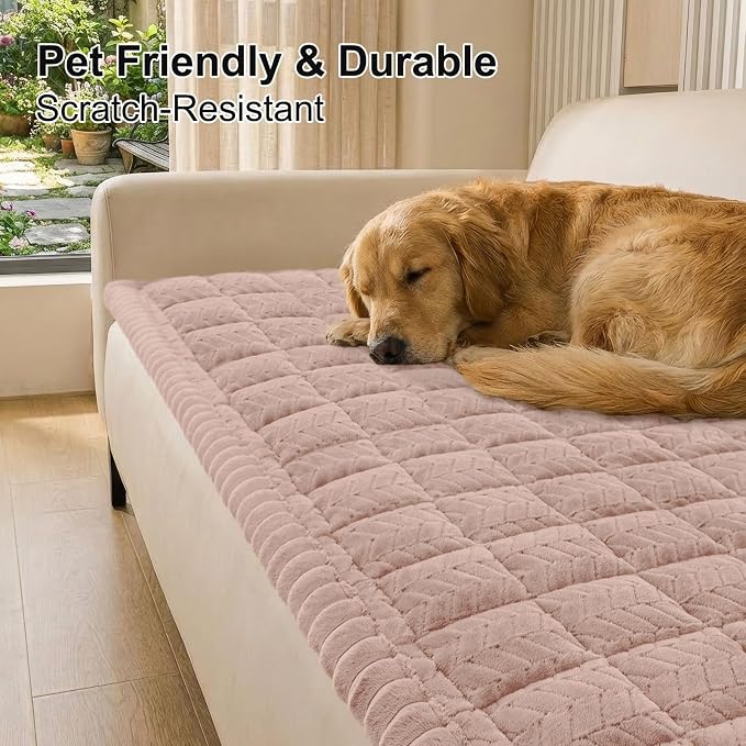 Smiry Couch Cover for Dogs, Non Slip Fuzzy Pet Sofa Covers Washable | Sofa - Image 9