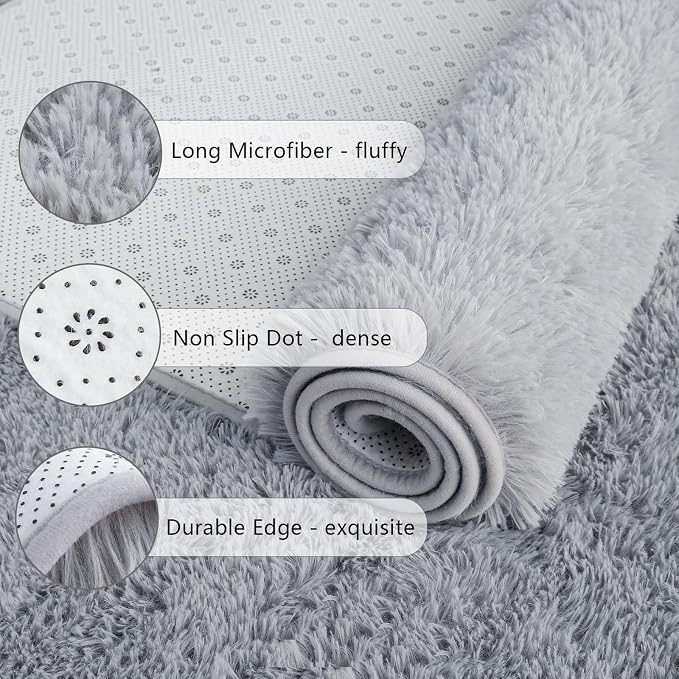 Chicrug Soft Area Rugs for Bedroom Living Room Plush Fluffy Rug 3x5 | Shag - Image 6