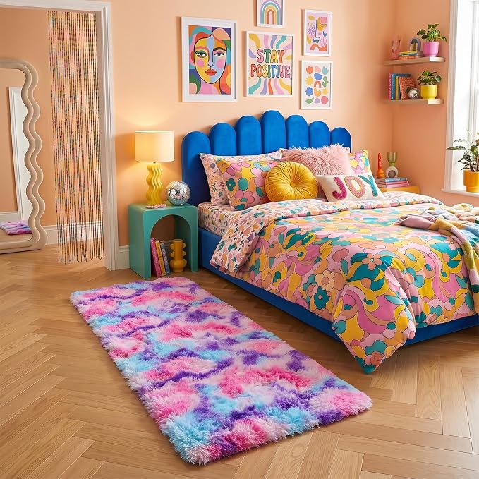 Soft Runner Rugs for Hallway 2x6 Ft, Fluffy Colorful Pastel Princess Carpet | - Image 8