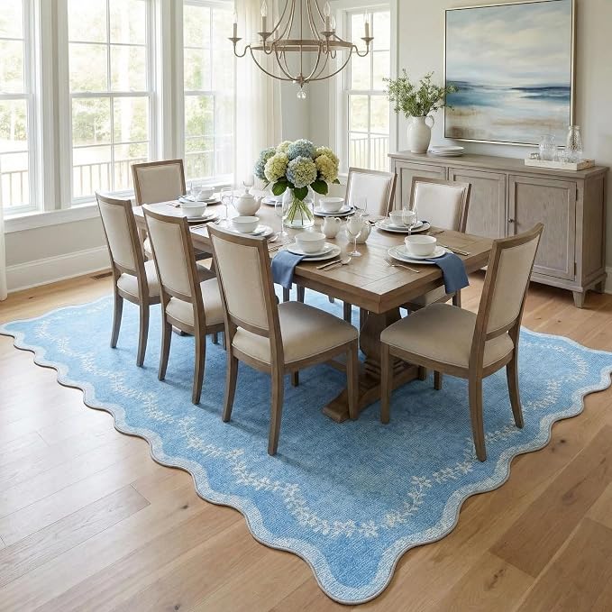 GarveeHome 6x9 Scalloped Area Rug Soft Washable Rug - Image 3