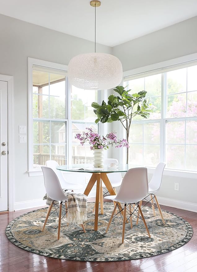 Lahome Moroccan Washable Round Rug 5ft, Soft Circle Rug - Image 7