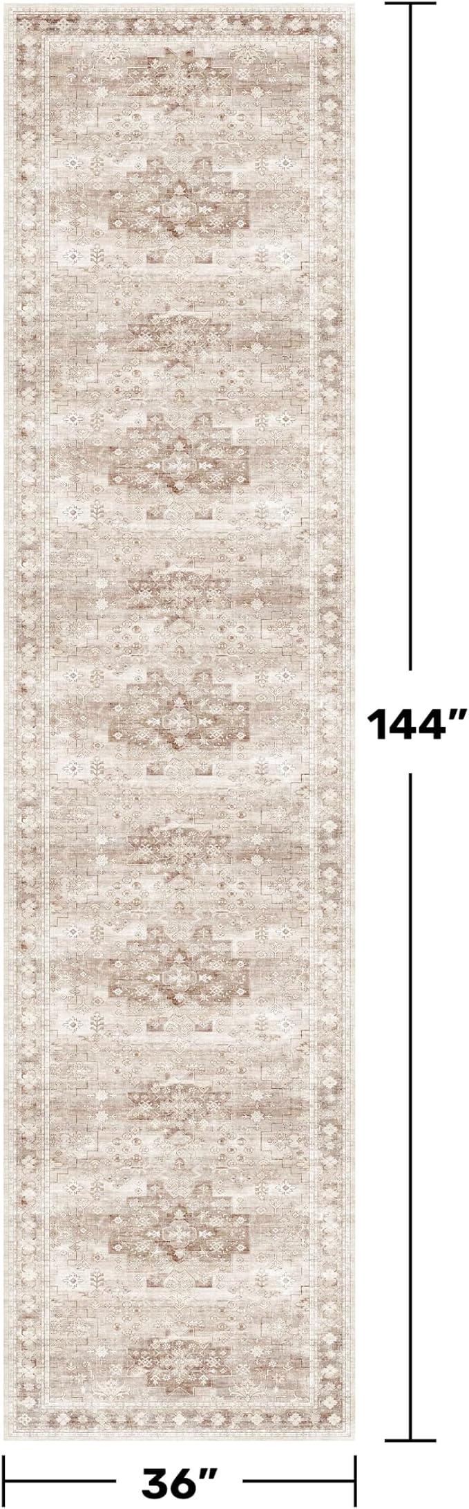 Washable 3x12 Long Runner Rug for Hallway, Boho Waterproof Large Kitchen Floor - Image 2
