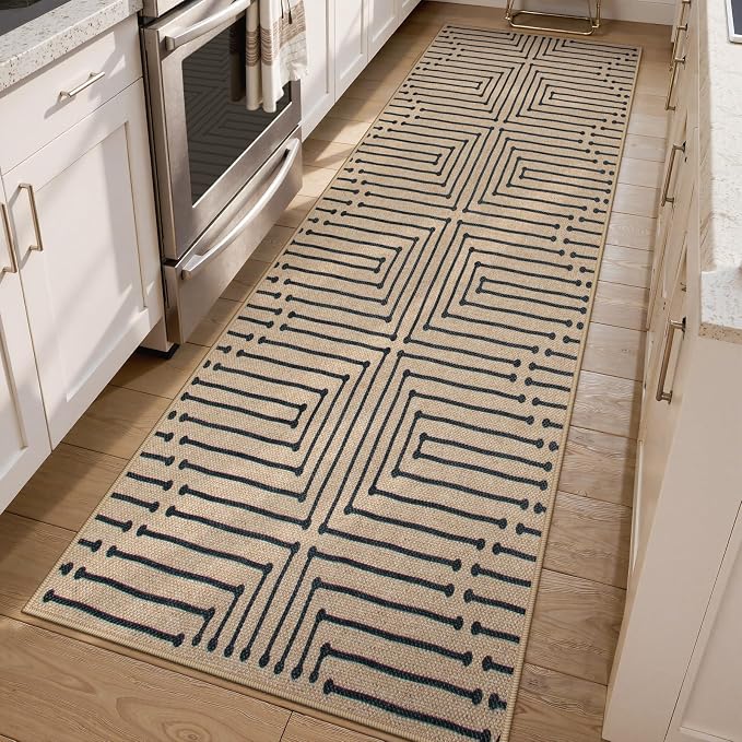 Lahome Easy Jute Washable Runner Rug, 2x8 Farmhouse Kitchen Runner Rug | Non by Lahome