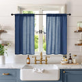 BGment Navy Blue Small Linen Curtains 36 Inch Length by BGment