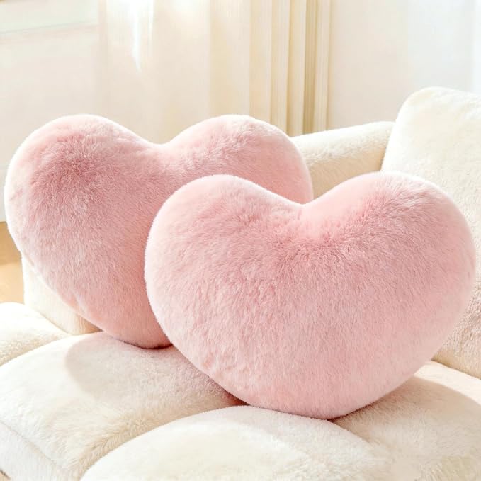 2PCS Throw Pillows Heart Pillow Home Decor Decorative Couch Pillows Bed Pillows by Unknown
