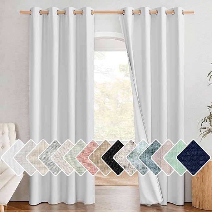 NICETOWN 100% Absolutely Blackout Linen Curtains by NICETOWN