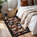 Black Brown Floral Hallway Runner Rug 2x4 by WelcometoBabovid