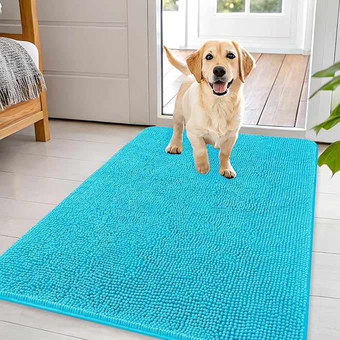 OLANLY Dog Door Mat for Muddy Paws 44x32, Super Absorbent Chenille Mud Mat | by OLANLY