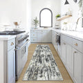 2'6''x8' Runner Rugs Washable Rug: Modern AbstractBlack Grey Gold Carpet | by GENTDRIZZ