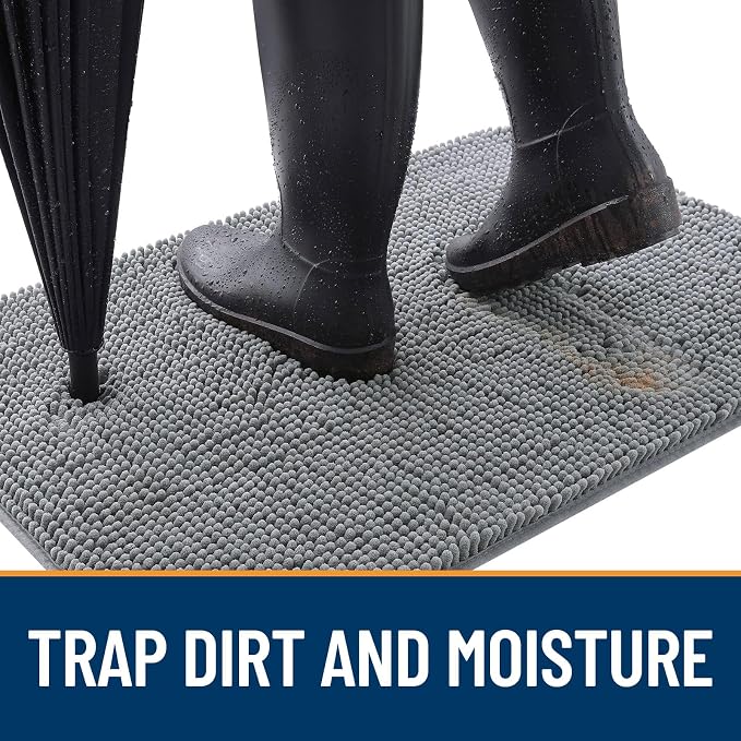 OLANLY Dog Door Mat for Muddy Paws 54x32, Super Absorbent Chenille Mud Mat | - Image 2