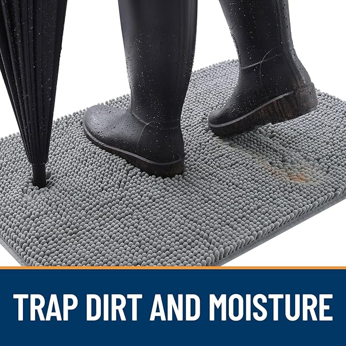 OLANLY Dog Door Mat for Muddy Paws 70x35, Super Absorbent Chenille Mud Mat | - Image 2