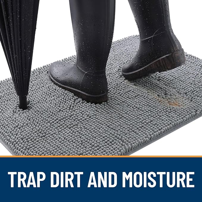 OLANLY Dog Door Mat for Muddy Paws 45x27, Super Absorbent Chenille Mud Mat | - Image 2