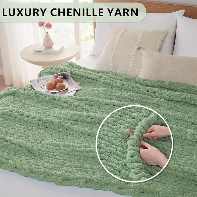 L'AGRATY Chunky Knit Throw Blanket - Image 3