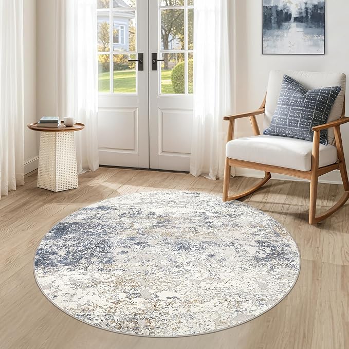 DMOYEST 4ft Round Area Rug Living Room Rugs by DMOYEST