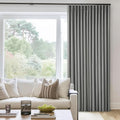 Dark Grey Linen 100% Black Out 120 Inch Curtains by Twodrapes