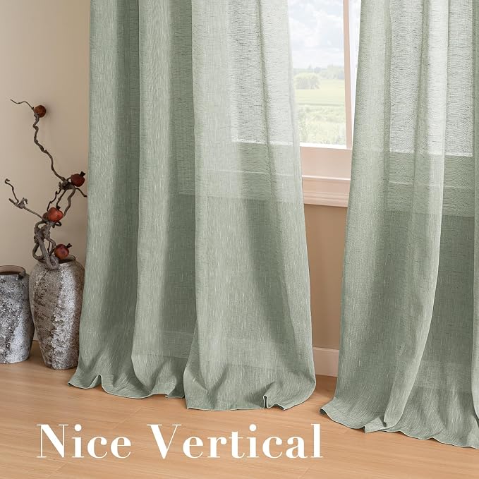 H.VERSAILTEX Linen Curtains Flax Linen Blended Curtain Panels - Image 7