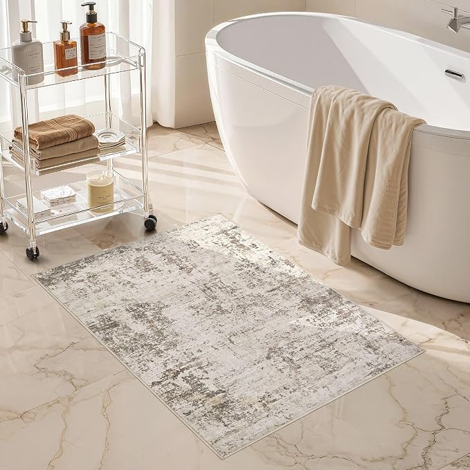 UERMEI 2x3 Entryway Area Rug: Washable Neutral Modern Abstract Small Rug - Image 10