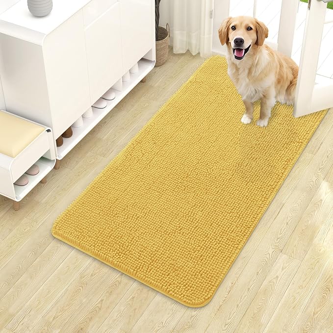 OLANLY Dog Door Mat for Muddy Paws 40x24, Super Absorbent Chenille Mud Mat | by OLANLY