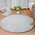 ORINOVA Grey Round Rug 3ft Machine Washable Shaggy Area Rugs by ORINOVA