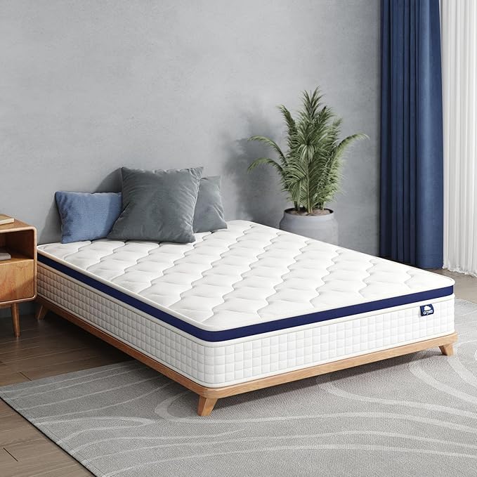 Twin Mattress 12 Inch - Hybrid Mattress Bed in a Box, Medium Firm Support, Pressure & Pain Relief for All Sleepers, CertiPUR-US Certified, Fiberglass-free, Reinforced Edge Support, Motion Isolation