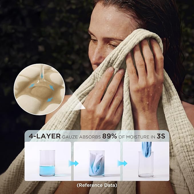 Bedsure 100% Cotton Muslin Blanket Twin XL - Image 3