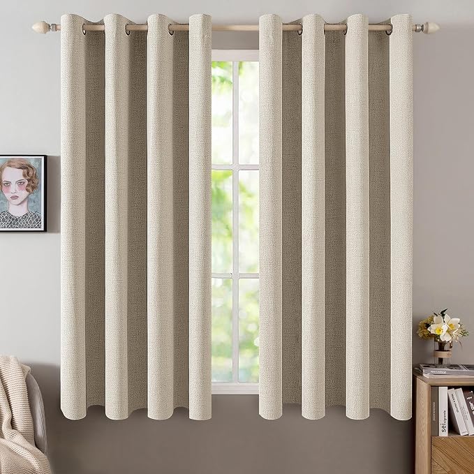 MIULEE 100% Blackout Linen Curtains by MIULEE