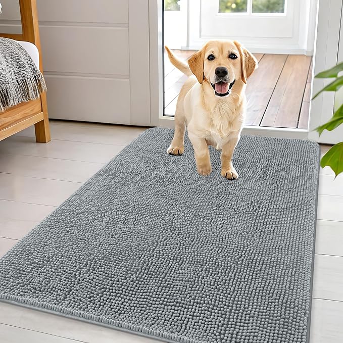OLANLY Dog Door Mat for Muddy Paws 44x32, Super Absorbent Chenille Mud Mat | by OLANLY