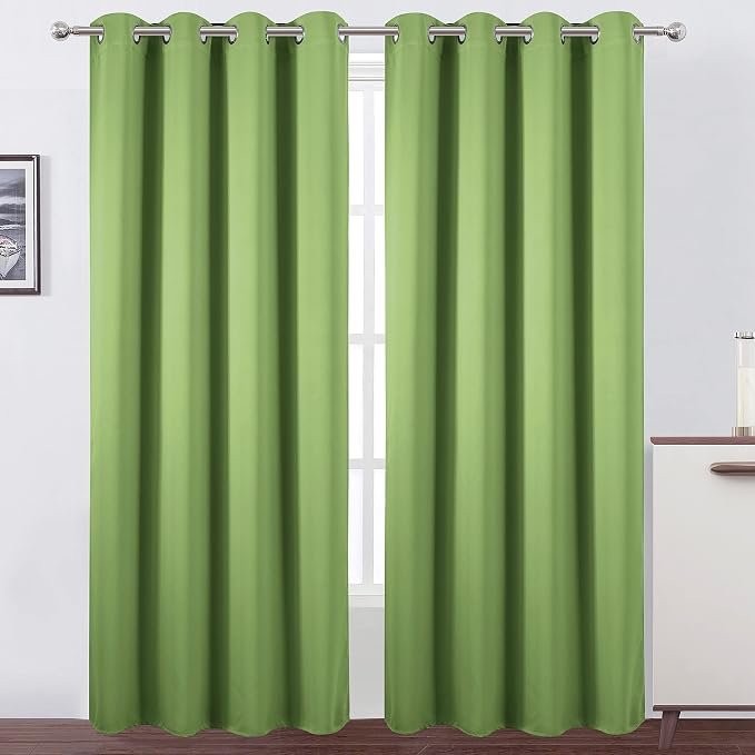 Blackout Curtains 66 x 84 inch/Light Green Curtains Set of 2 Panels/Thermal by Lemomo