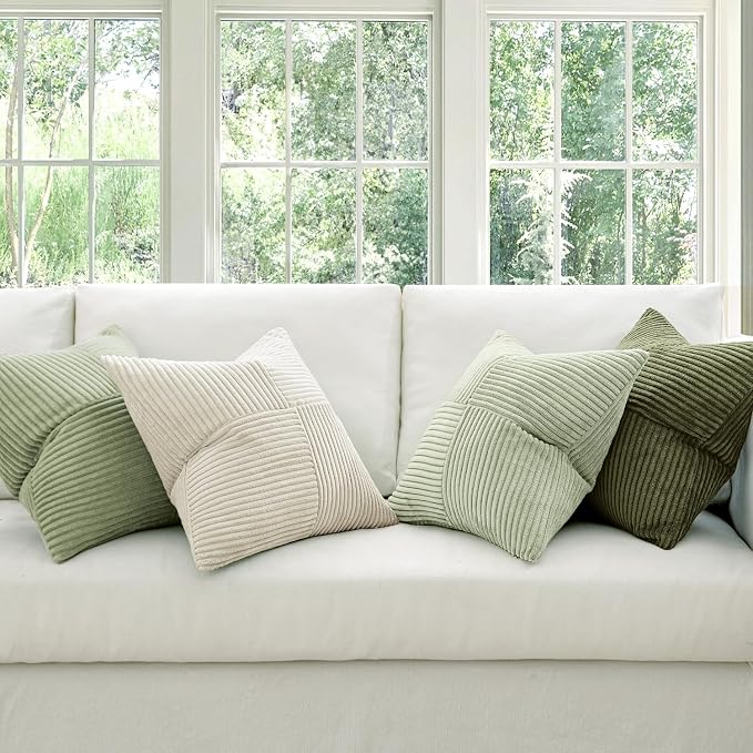 MIULEE Summer Light Green Decorative Throw Pillow Covers 20x20 Inch Set of 4 - Image 2