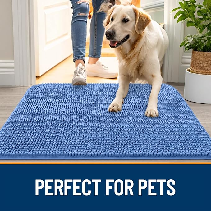 OLANLY Dog Door Mat for Muddy Paws 59x24, Super Absorbent Chenille Mud Mat | - Image 6