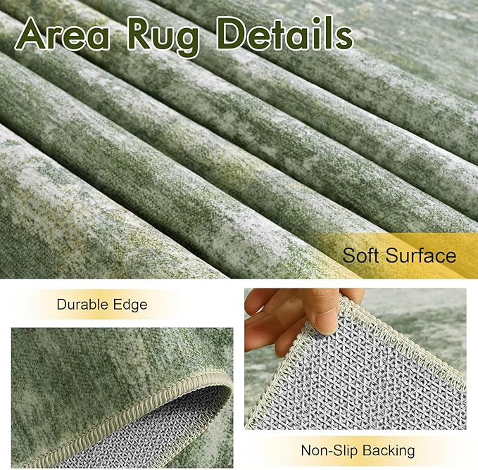 6Ft Round Area Rugs for Living Room, Soft Non-Slip Washable Rugs Modern - Image 6