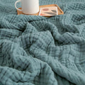 EMME Muslin Throw Blanket for Adults 100% Cotton Blankets for Couch 4-Layer by EMME