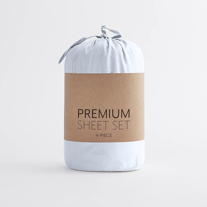Linen Market Double-Brushed Microfiber Twin Sheet Set 3 Piece – Oeko-TEX Certified Ultra Soft & Wrinkle-Free - 16" Deep Pocket Sheets - Easy Care Twin Size - Light Blue