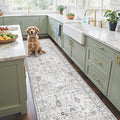 Grey Floral Hallway Runner Rug 2x10 by WelcometoBabovid