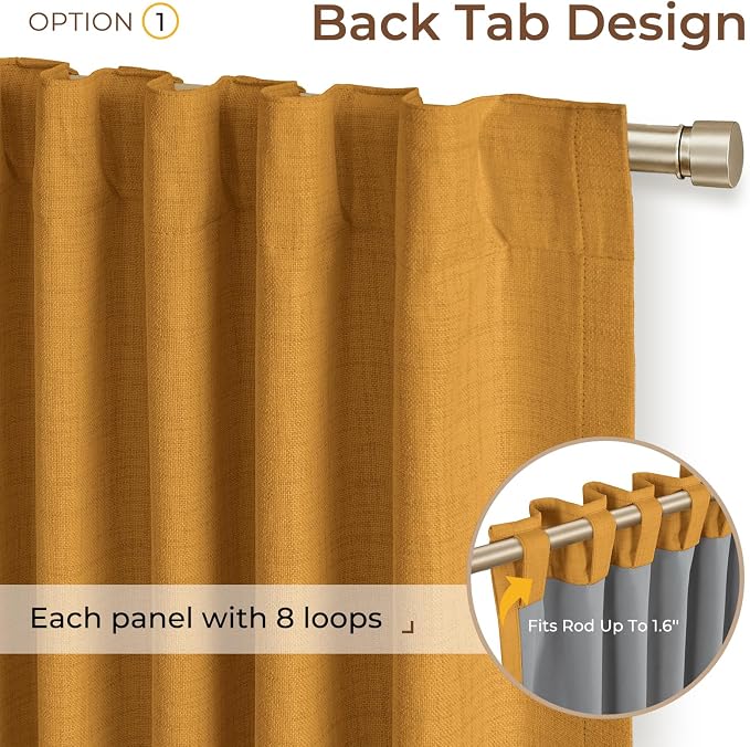 INOVADAY 100% Blackout Linen Curtains - Image 3