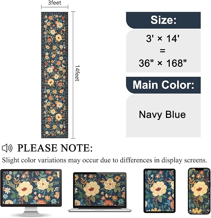 DUKINO 3x14 Washable Runner Rug, Non Slip Kitchen Runner Rug, Low Pile - Image 2