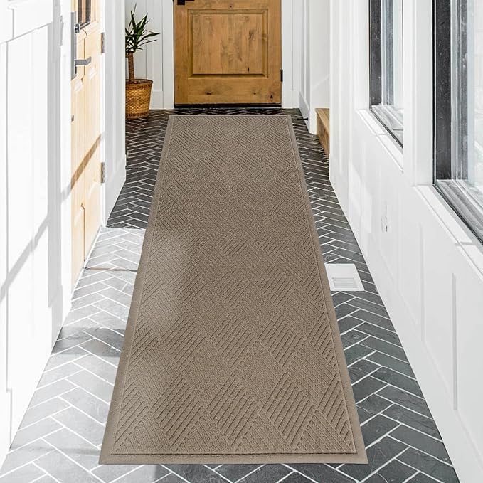 Sturdy Front Door Mat, Absorbent Muddy Dirt Resist Welcome Door Mats Outdoor by HIYARD