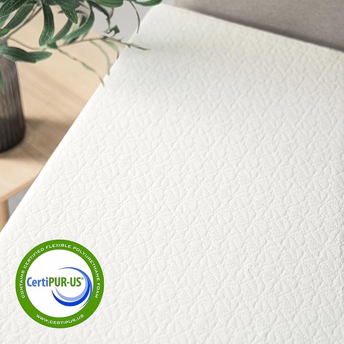 Best Price Mattress 8 inch Twin Mattress XL Long, Bed-In-A-Box, Green Tea Memory Foam,White