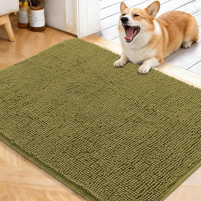 OLANLY Dog Door Mat for Muddy Paws 40x32, Super Absorbent Chenille Mud Mat | by OLANLY