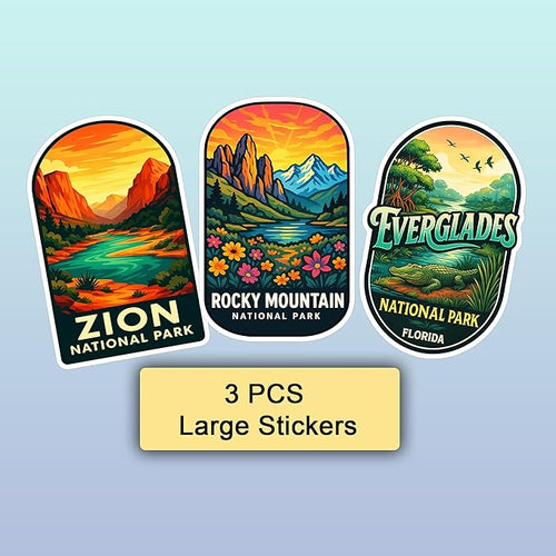 100 PCS National Park Stickers Pack – Waterproof Vinyl America Travel Decals of US Parks for Laptop, Water Bottle, Scrapbook, Car, Luggage – Gift for Kids, Teens, Adults