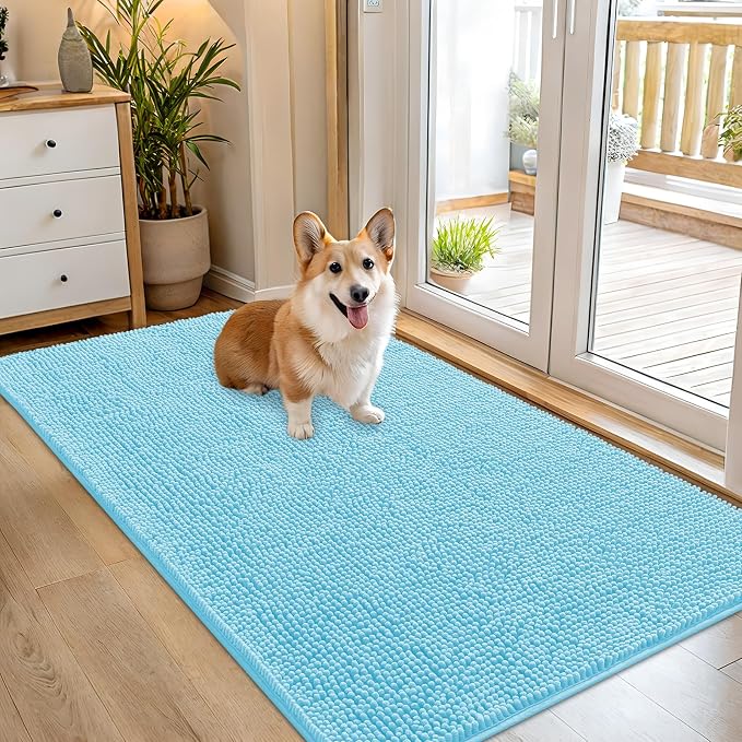 OLANLY Dog Door Mat for Muddy Paws 54x32, Super Absorbent Chenille Mud Mat | by OLANLY