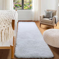 White Runner Rugs for Bedroom Living Room, Fluffy 2x6 Bedside Soft Area Rug | by ONASAR