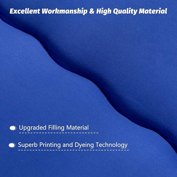 MAXYOYO Japanese Floor Mattress Futon Mattress, Thicken Sleeping Pad Foldable Roll Up Floor Futon for Adults Tatami Mat Dormitory Bed Lounger, Royal Blue, Queen Size